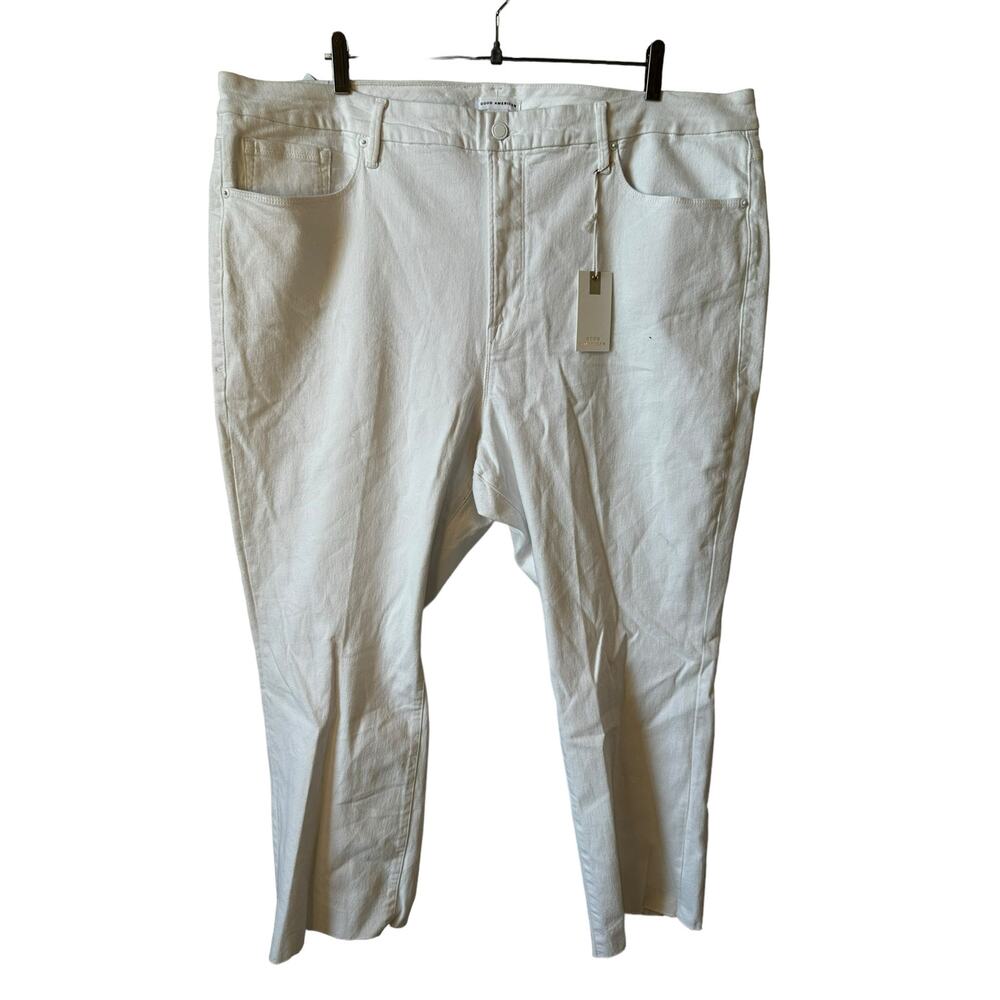 NWT Good American Women's Cropped Denim Jeans White Plus Size 24